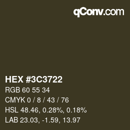Color code: HEX #3C3722 | qconv.com