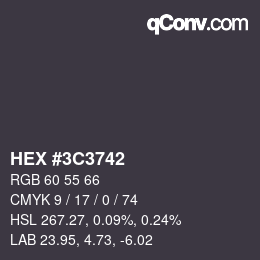 Color code: HEX #3C3742 | qconv.com