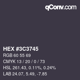 Color code: HEX #3C3745 | qconv.com