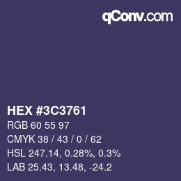 Color code: HEX #3C3761 | qconv.com