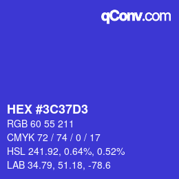 Color code: HEX #3C37D3 | qconv.com