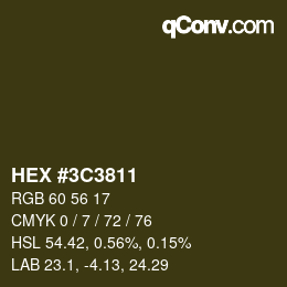Color code: HEX #3C3811 | qconv.com