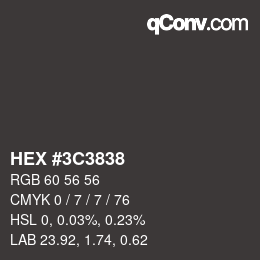 Color code: HEX #3C3838 | qconv.com