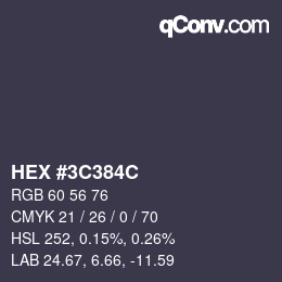 Color code: HEX #3C384C | qconv.com