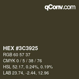 Color code: HEX #3C3925 | qconv.com