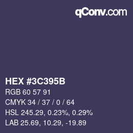 Color code: HEX #3C395B | qconv.com
