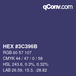 Color code: HEX #3C396B | qconv.com