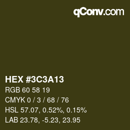 Color code: HEX #3C3A13 | qconv.com