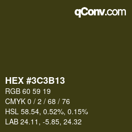 Color code: HEX #3C3B13 | qconv.com