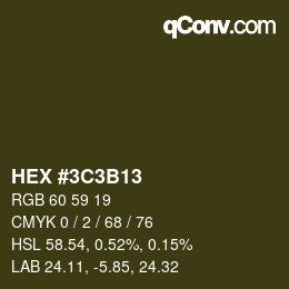 Color code: HEX #3C3B13 | qconv.com