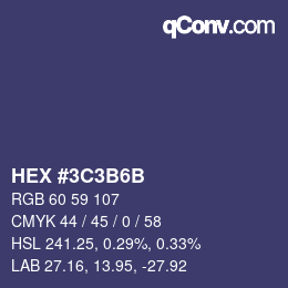 Color code: HEX #3C3B6B | qconv.com
