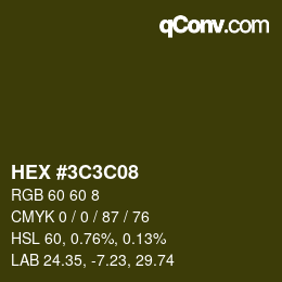 Color code: HEX #3C3C08 | qconv.com