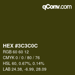 Color code: HEX #3C3C0C | qconv.com