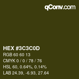 Color code: HEX #3C3C0D | qconv.com