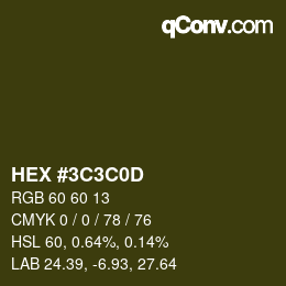 カラーコード: HEX #3C3C0D | qconv.com