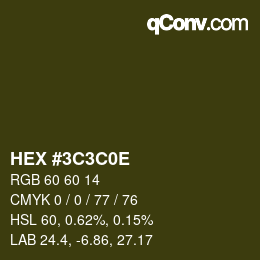 カラーコード: HEX #3C3C0E | qconv.com
