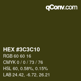 Color code: HEX #3C3C10 | qconv.com