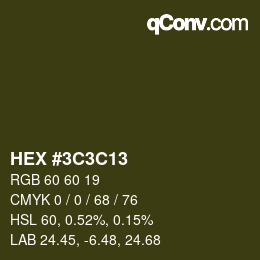 Color code: HEX #3C3C13 | qconv.com