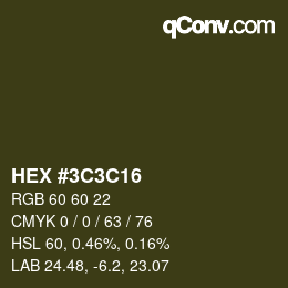 Color code: HEX #3C3C16 | qconv.com