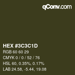 Color code: HEX #3C3C1D | qconv.com