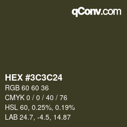 Color code: HEX #3C3C24 | qconv.com