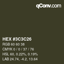 Color code: HEX #3C3C26 | qconv.com