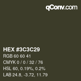 Color code: HEX #3C3C29 | qconv.com
