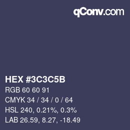 Color code: HEX #3C3C5B | qconv.com