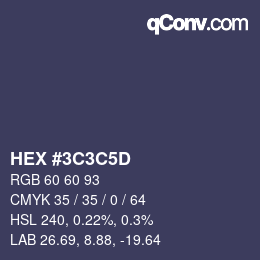 カラーコード: HEX #3C3C5D | qconv.com