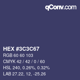 Color code: HEX #3C3C67 | qconv.com