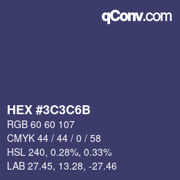 カラーコード: HEX #3C3C6B | qconv.com