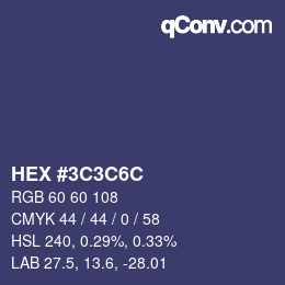 Color code: HEX #3C3C6C | qconv.com