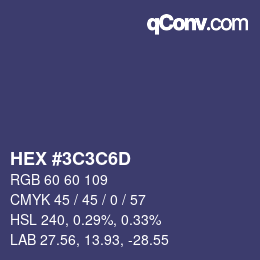 Color code: HEX #3C3C6D | qconv.com