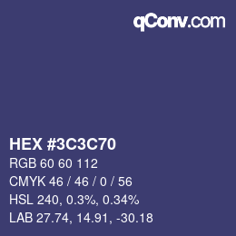 Color code: HEX #3C3C70 | qconv.com