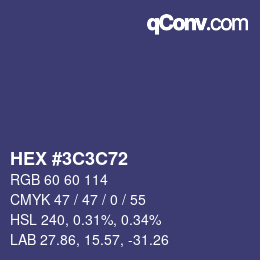 Color code: HEX #3C3C72 | qconv.com