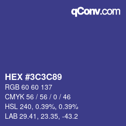Color code: HEX #3C3C89 | qconv.com