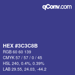 カラーコード: HEX #3C3C8B | qconv.com