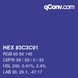 Color code: HEX #3C3C91 | qconv.com