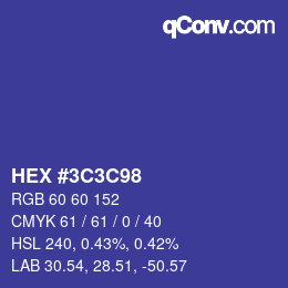 Color code: HEX #3C3C98 | qconv.com