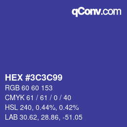 Color code: HEX #3C3C99 | qconv.com