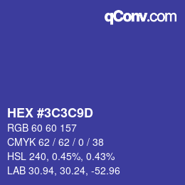 Color code: HEX #3C3C9D | qconv.com