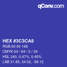 Color code: HEX #3C3CA8 | qconv.com