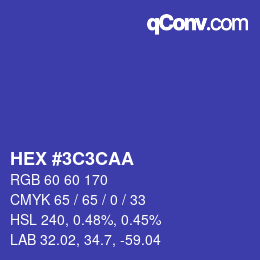 Color code: HEX #3C3CAA | qconv.com