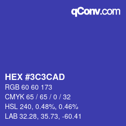 Color code: HEX #3C3CAD | qconv.com