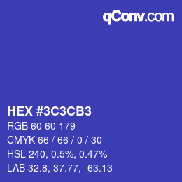 Color code: HEX #3C3CB3 | qconv.com