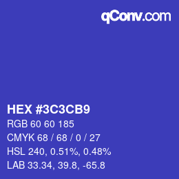 Color code: HEX #3C3CB9 | qconv.com