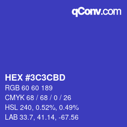 Color code: HEX #3C3CBD | qconv.com
