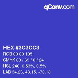 Color code: HEX #3C3CC3 | qconv.com