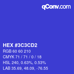 Color code: HEX #3C3CD2 | qconv.com