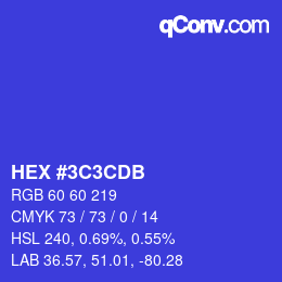 Color code: HEX #3C3CDB | qconv.com